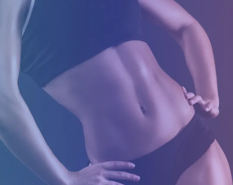 Medical and dental marketing in UAE: Cropped studio image of a woman's midsection in the body-contouring tile for Body Contouring and Non-Surgical Aesthetic Services