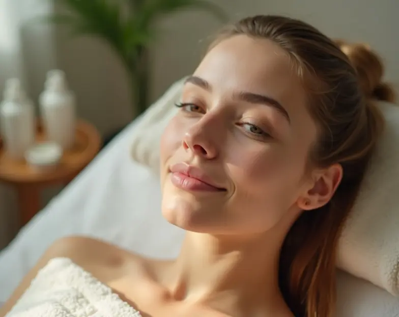 Medical and dental marketing in UAE: Woman reclining in a spa setting for Premium Salons and Spa Concepts, supporting beauty marketing UAE